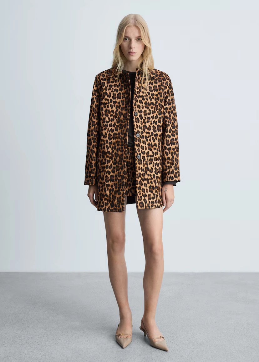 mango leopard print kaput