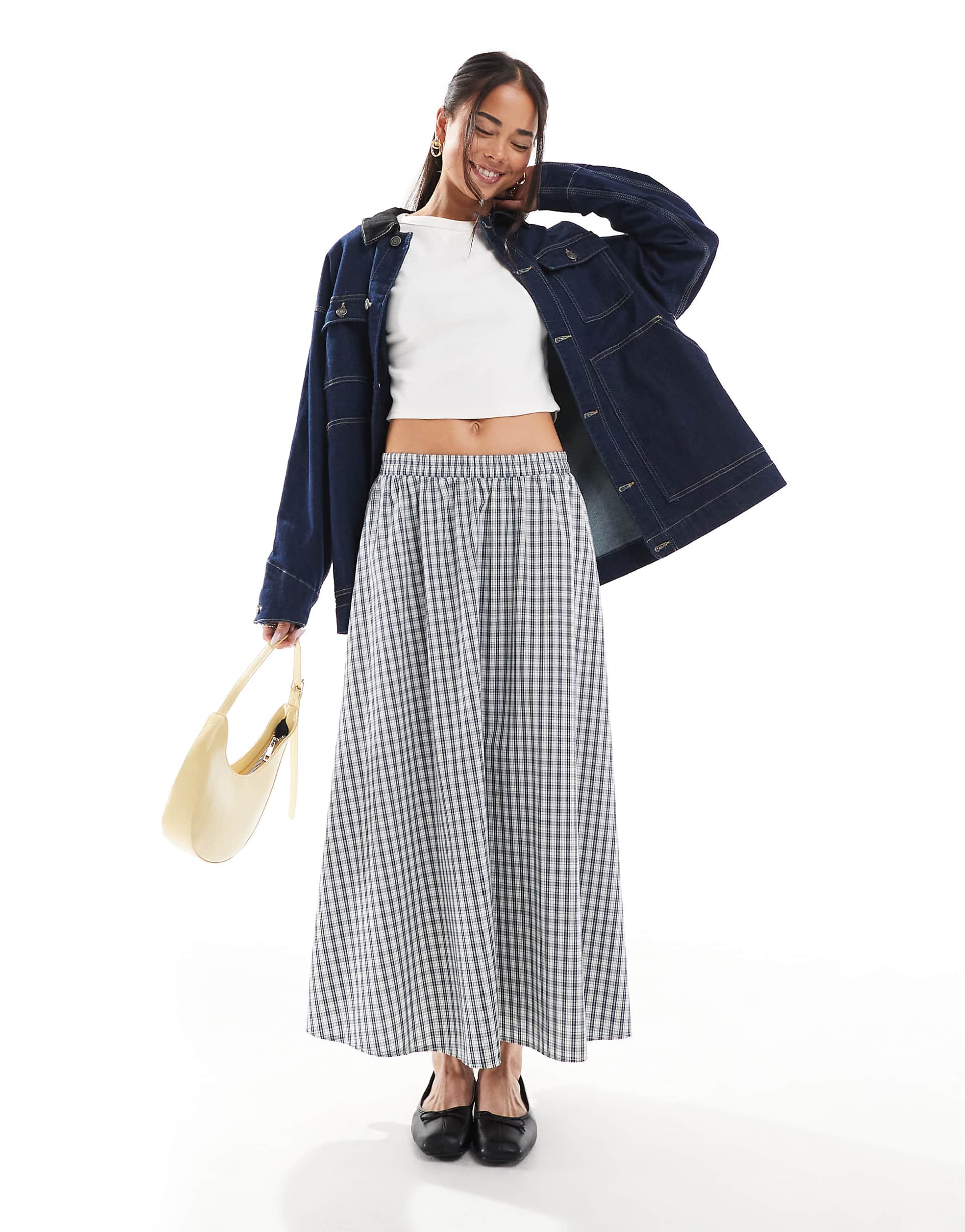 asos gingham suknja